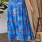 Trendsi - Davi & Dani Printed Smocking Waistband Ruffled Maxi Skirt