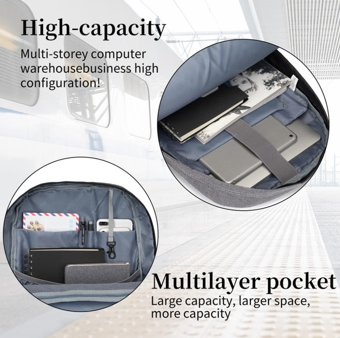 Ebox Classic Travel Backpack with Laptop Sleeve and Tablet Storage 15.6"