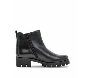 Gabor - Women's Block Heel Leather Zip Bootie