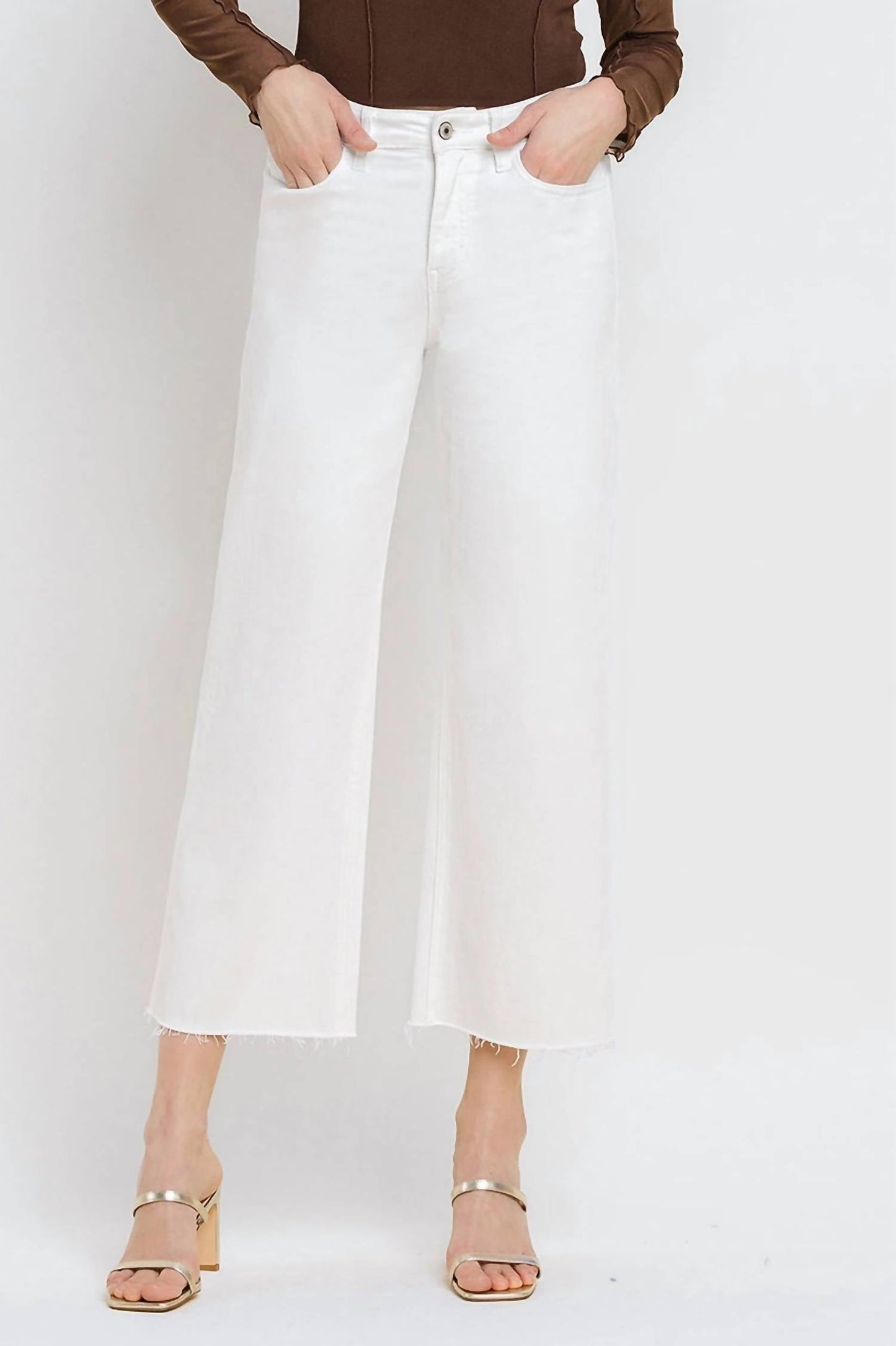 Vervet By Flying Monkey - High Rise Crop Wide Leg Jeans