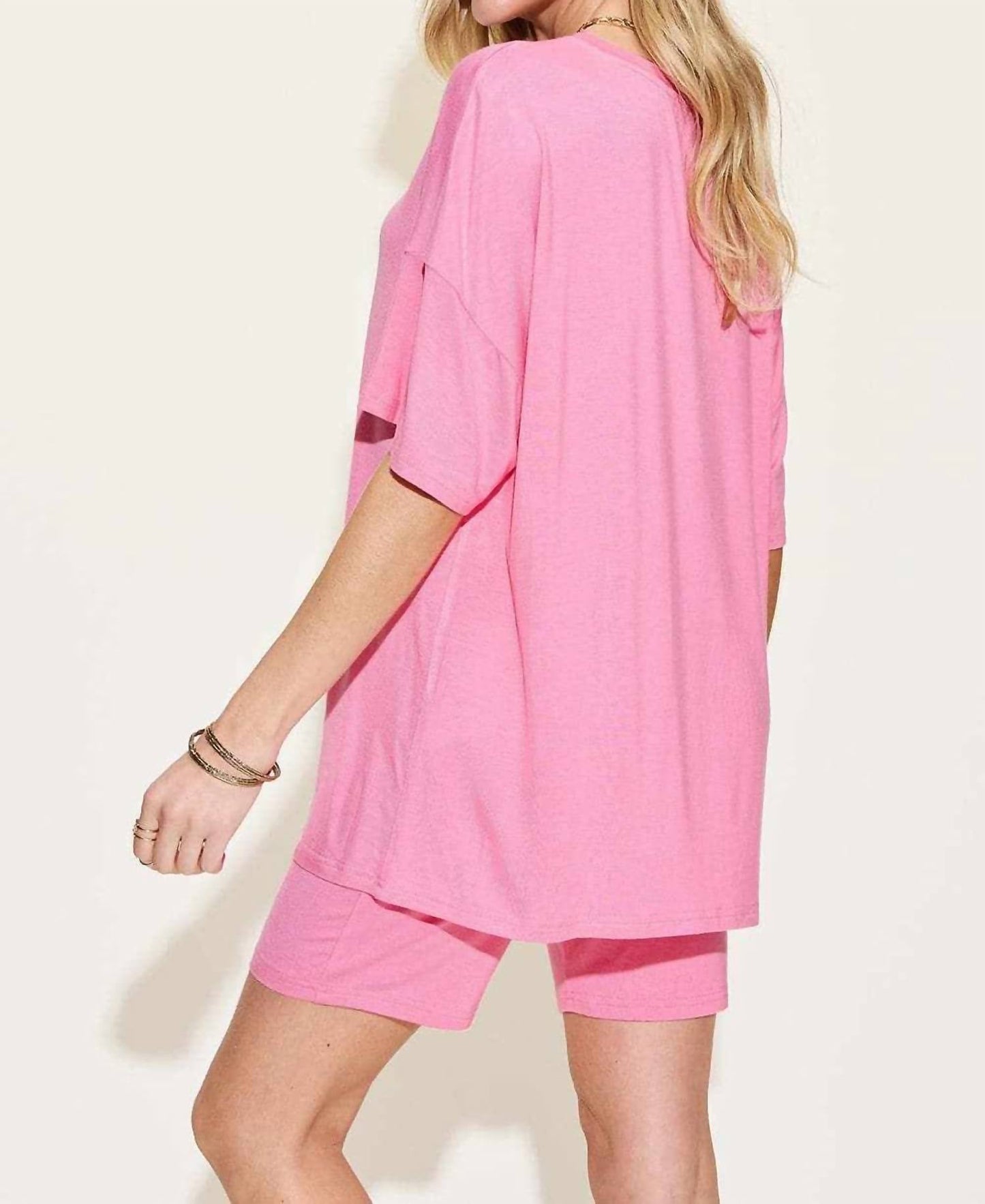 Basic Bae - V-neck T-shirt & Shorts Set