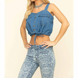 Free People - Palm Desert Denim Crop Top