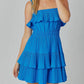 Baby Pink - Pleated Tiered Elastic Detail Mini Dress