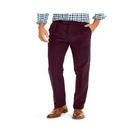Ralph Lauren Men s Classic Regular Fit Corduroy Double Reverse Pleated Dress Pants Red Size 40X30
