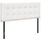 Full Size Headboard Only Upholstered Leather Look - White