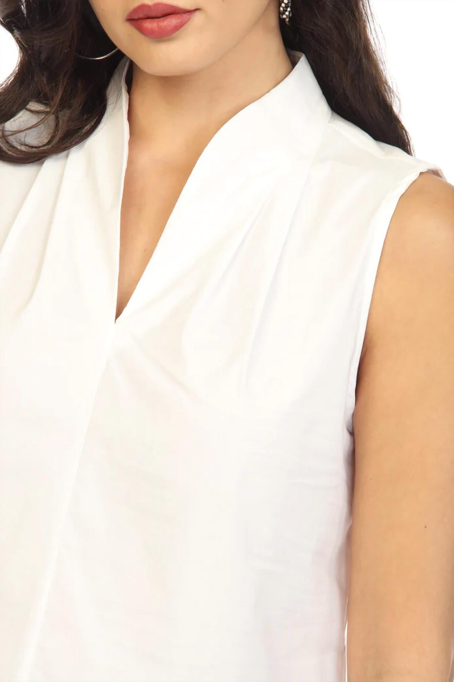 Joseph Ribkoff - Vanilla Pleated V-Neck Sleeveless Top
