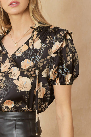 Entro - Floral & Ruffle Blouse