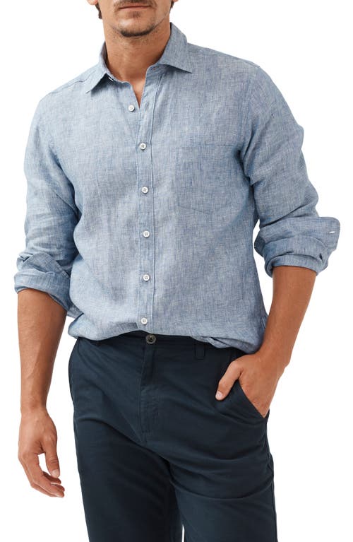 Rodd & Gunn Seaford Linen Button-Up Shirt in Denim, Size Xxx-Large