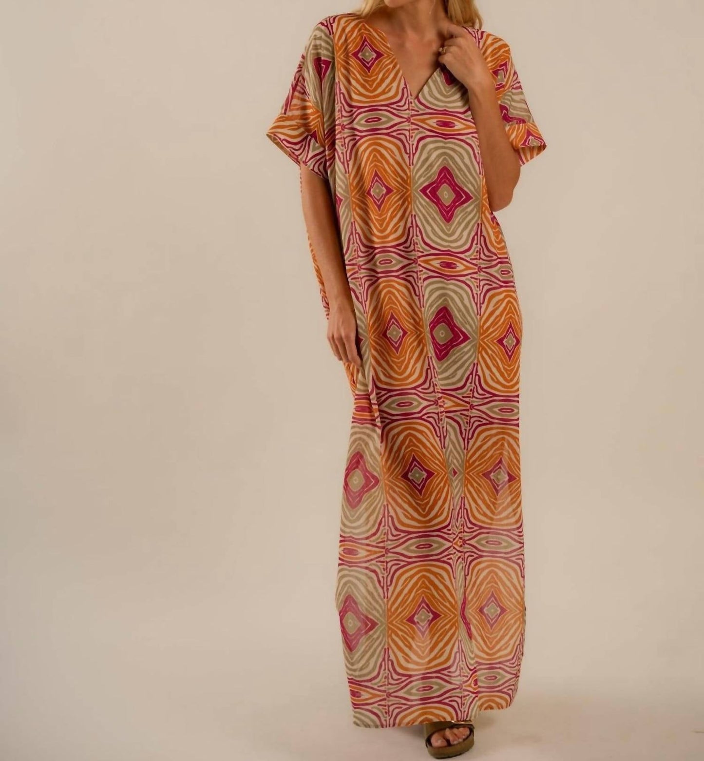 Care Tucker - Beatrice Mesmerized Pattern Kaftan Dress