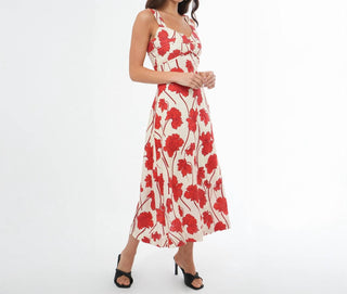 Greylin - Women's Madi Linen Sweetheart Neck Midi Dress