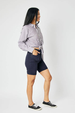 Judy Blue - High Waist Garment Dyed Bermuda Shorts