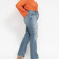 Judy Blue - High Waist Dad Straight With Harsh Tint & Destroyed