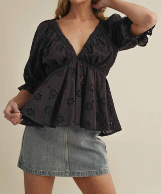 Aemi + Co - Eyelet Cutie Embroidered Top