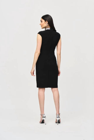 Joseph Ribkoff - Embellished Choker Collar Sheath Dress