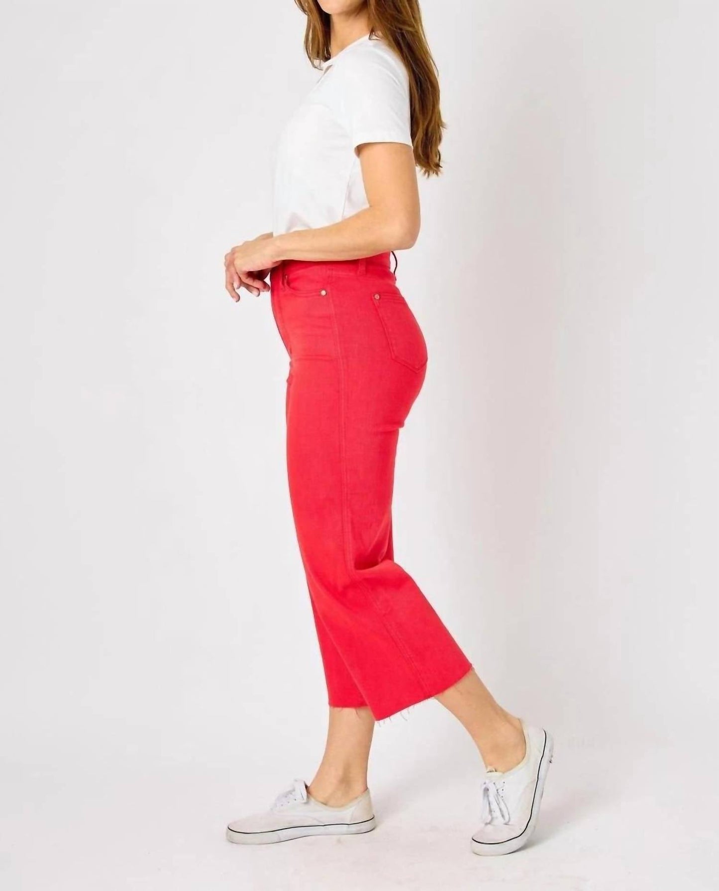 Judy Blue - Tummy Control Crop Wide Leg Jeans