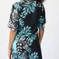 Joseph Ribkoff - Tropical Print Gauze Front Tie Top