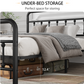 Metal Bed Frame, Full Size with Headboard and Under Bed Storage