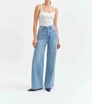 Daze - Far Out High Rise Wide Daisy Jeans