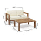 2 Piece Patio Set With Open-Back Loveseat And Coffee Table - Beige / Brown