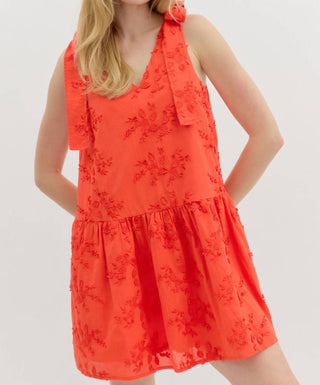 Entro - Poised Perfection Floral Applique Mini Dress