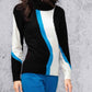 Alison Sheri - Stripe Cowl Neck Sweater