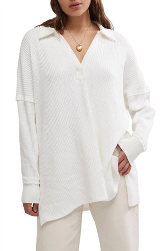 Free People - Travis Oversize Thermal Polo Top