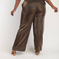 The Curve La - Plus Size Glitter Knit Short Sleeve Top And Wide Leg Pants Set