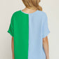 Entro - Color Block V-neck Top
