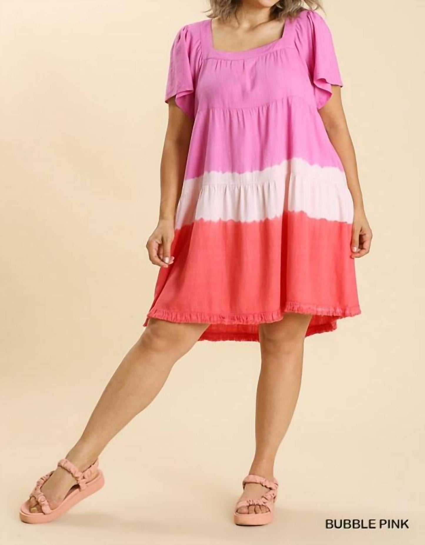 Umgee - Dip Dye Color Block Dress