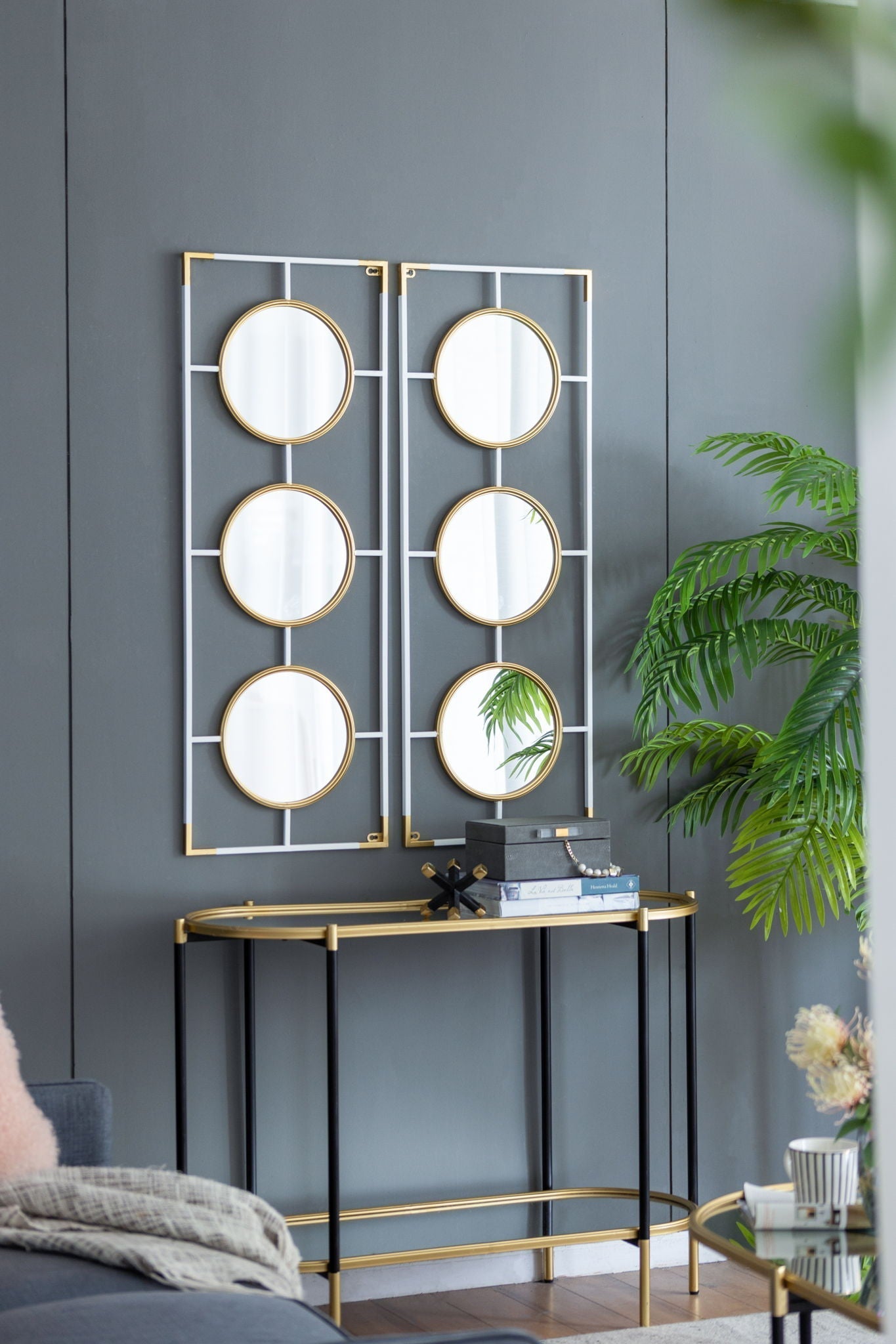 3 Mirror Piece Wall Mirror in Rectangular Frame