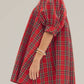 Entro - Plaid Puff Sleeve Holiday Dress