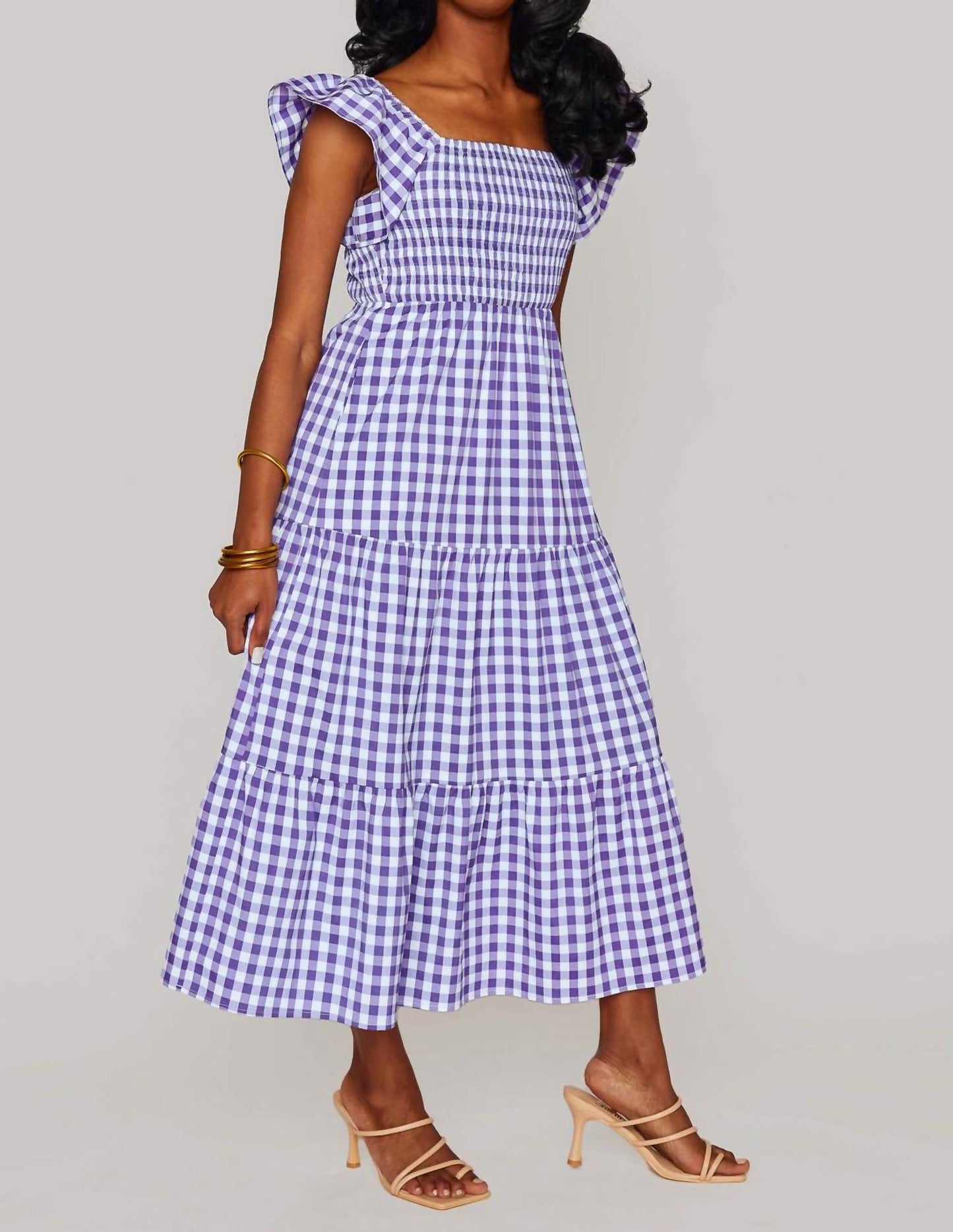 Buddylove - Brynn Ruffle Shoulder Midi Dress