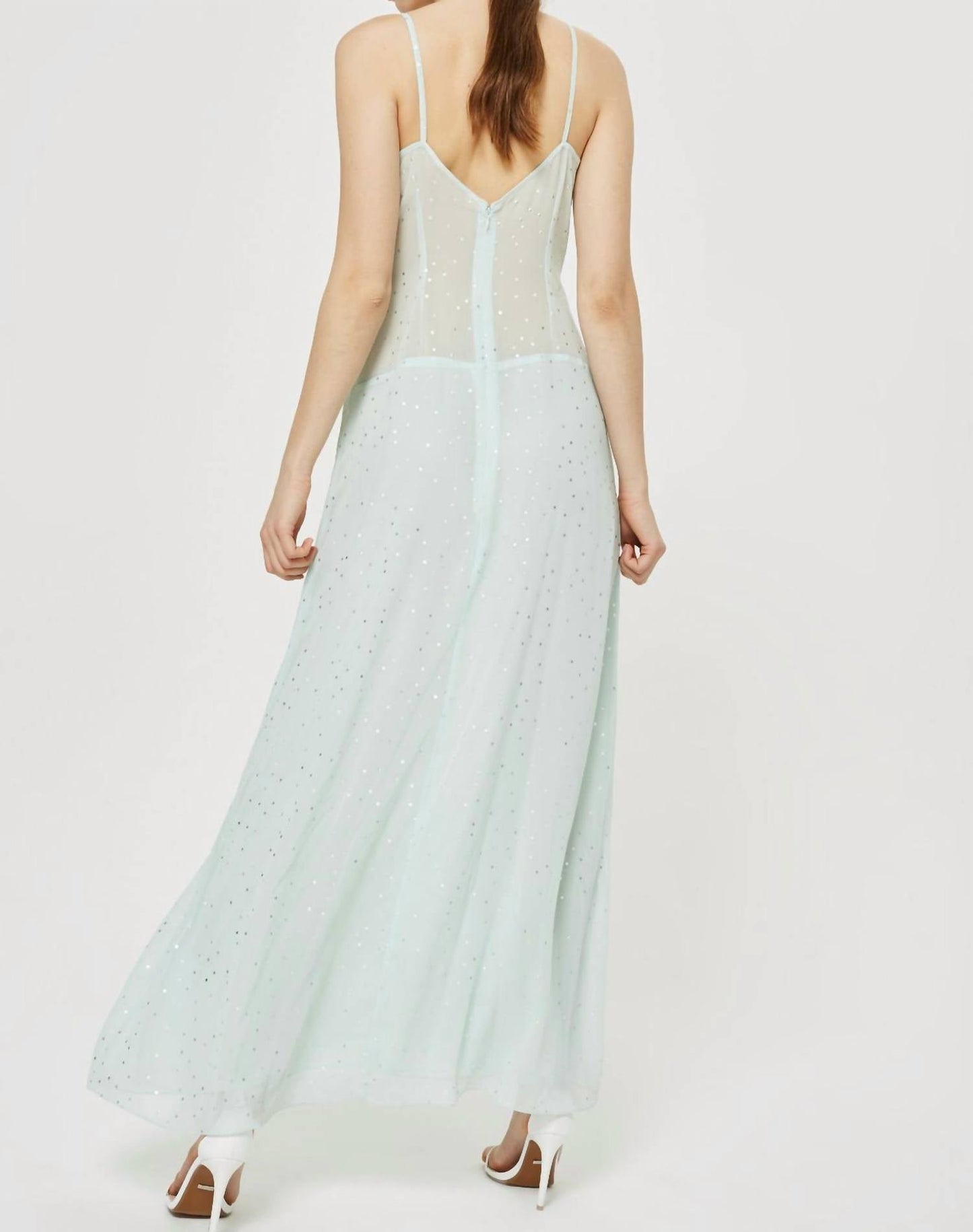 Topshop - Spot Twist V Neck Maxi