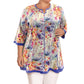 On The Plus Side - Notched V-Neck Anaise Tunic - Plus