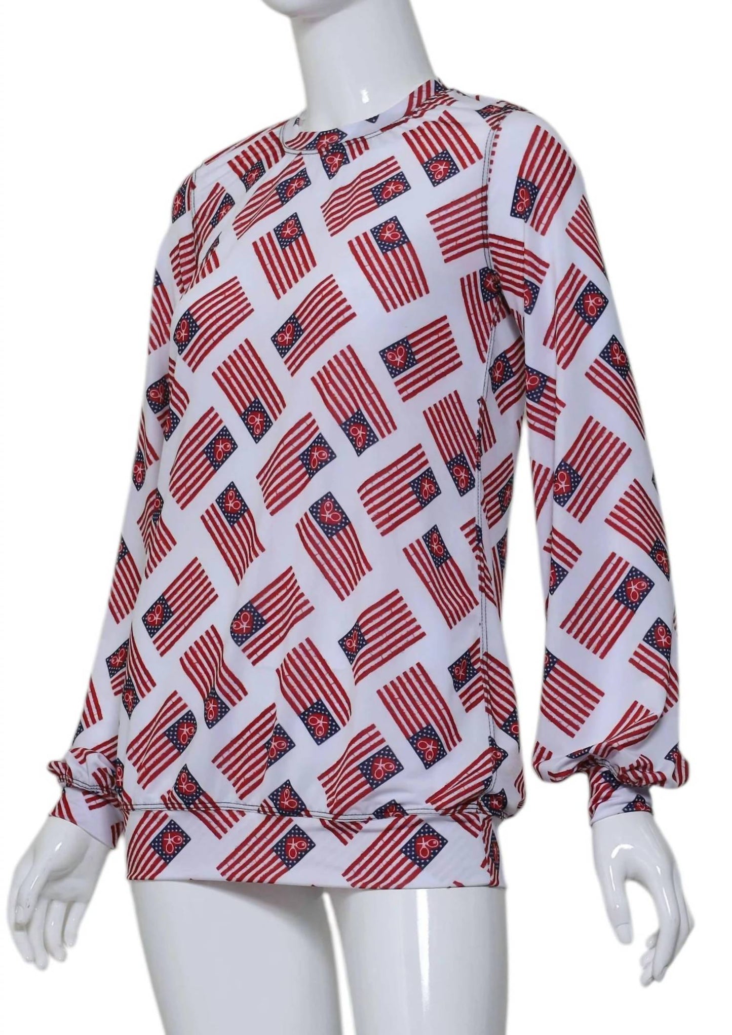 Love Love Tennis - Women's Flag Long Sleeve Crew Tee