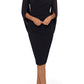 Betsy & Adam Cape Sleeve Crepe Sheath Dress in Black, Size 6
