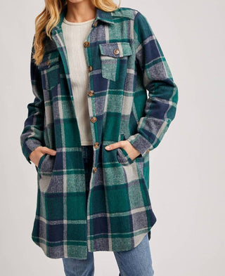 Bluivy - Women's Flannel Plaid Longline Shacket