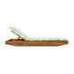 Acacia Wood Chaise Lounge with Teak Finish and Water-Repellent Cushion