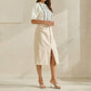 Able - Begged and Pleated Midi Skirt