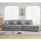 Folding Convertible 3-Seat Sleeper Sofa Bed in Gray