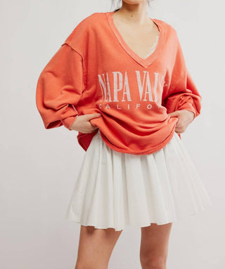 Free People - Venice V-neck Graphic Sweatshirt - Petite