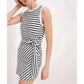 Atm - Classic Jersey Stripe Sleeveless Twist Dress