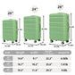 HIFINE Tourist 3-Piece Spinner Wheel Luggage Set in Green