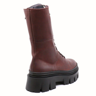 Lofina - Chunky Leather Lace Up Boots