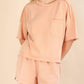 Very J - Mineral Washed Comfy Knit Top & Shorts Set