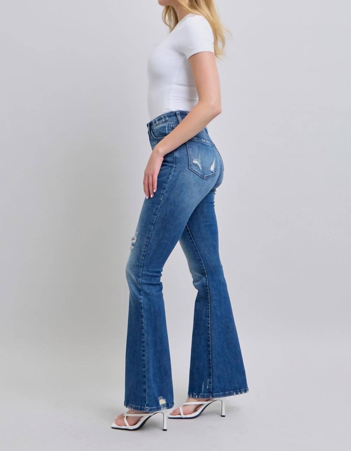 Judy Blue - High Waist Destroyed Flare Jeans
