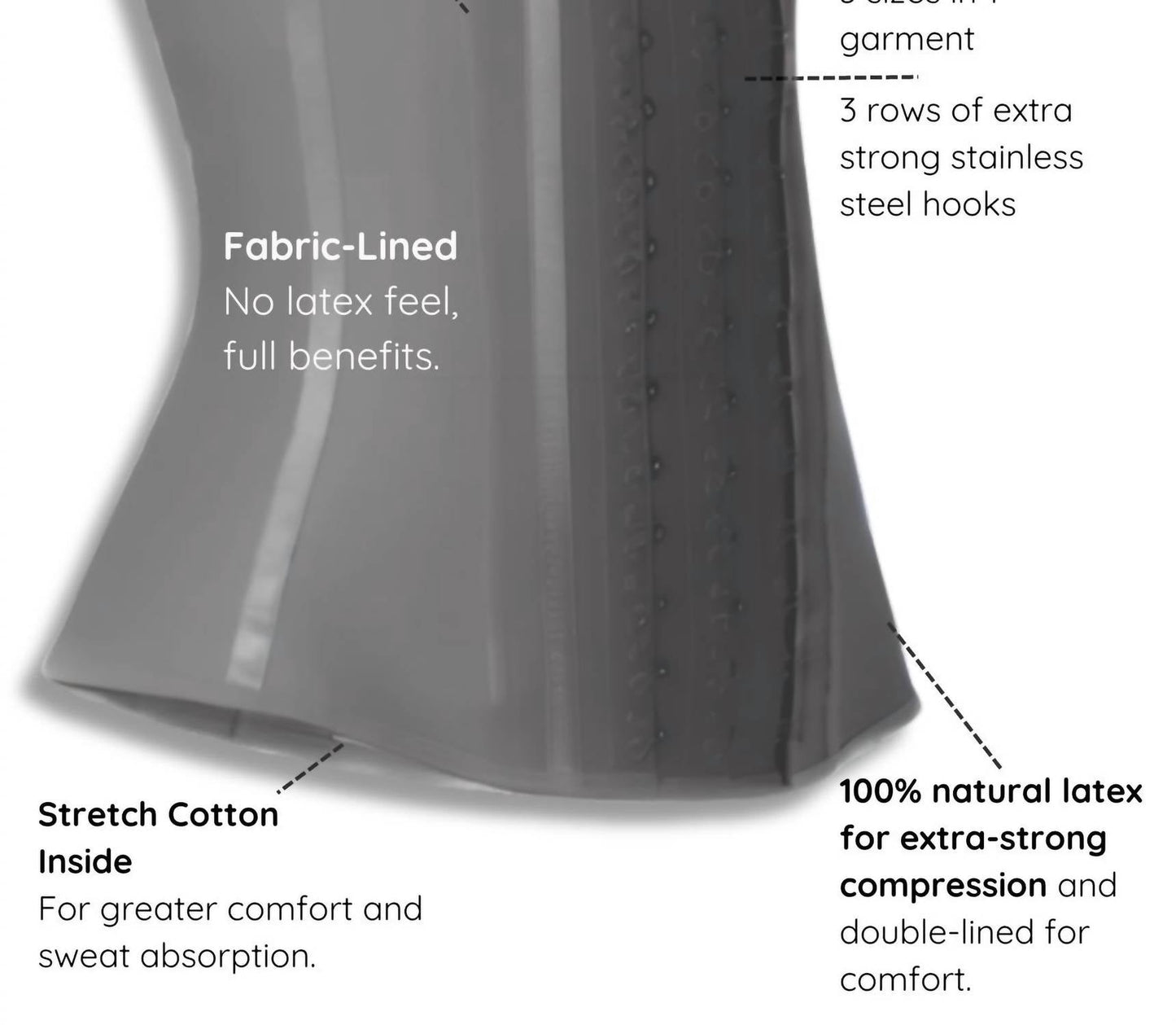 Siluets - High-Compression Waist Cincher with Double Lining and 100% Natural Latex