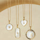 Eklexic - Women's Mother Of Pearl Pendant With Cubic Zirconia Center Stone Necklace