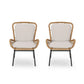 Outdoor Wicker Club Chair With Cushions (Set of 2)