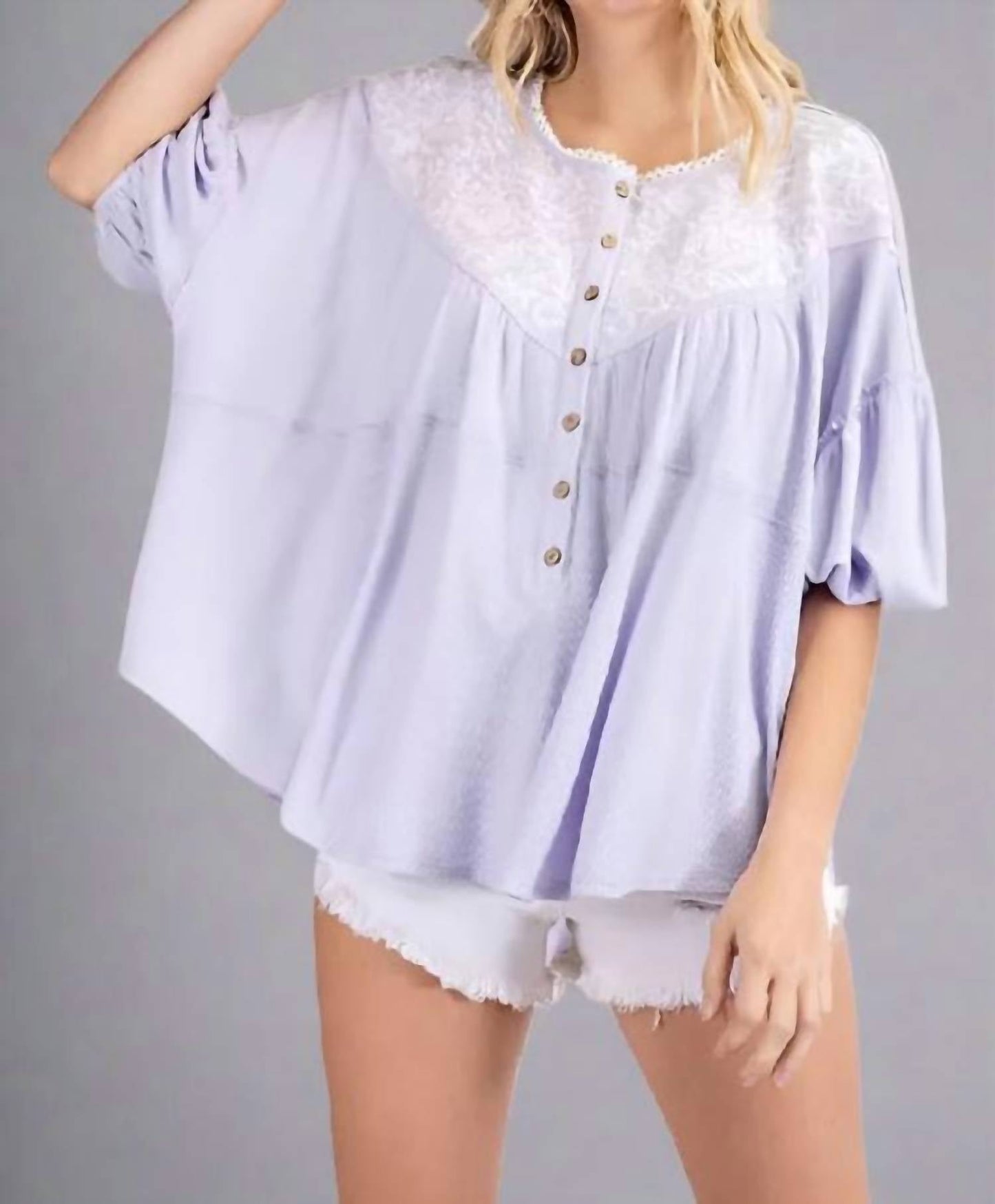 143 Story - Embroidered Dolman Top